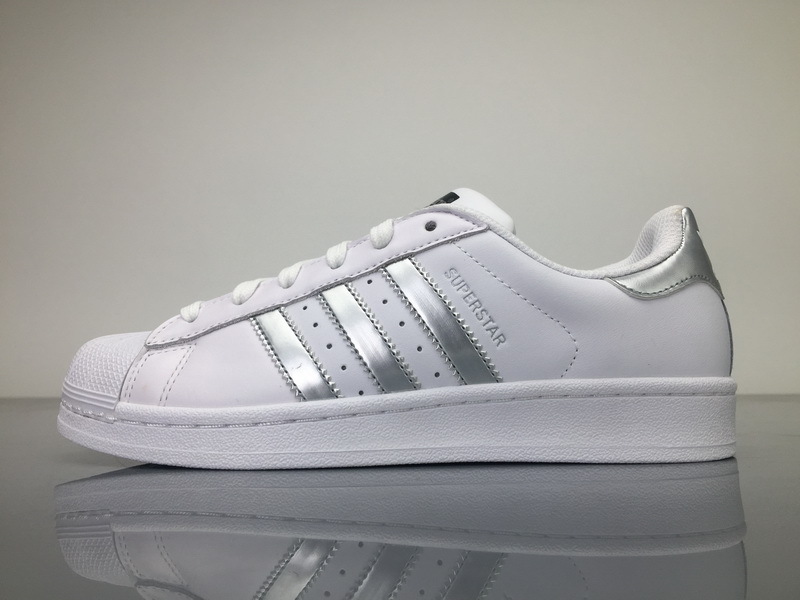 Adidas Superstar Shoes Footwear White Silver Metallic Core Black AQ3091